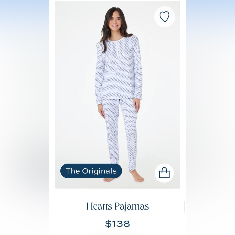 Roller Rabbit Blue Hearts Pajama Set